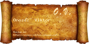 Onozó Viktor névjegykártya